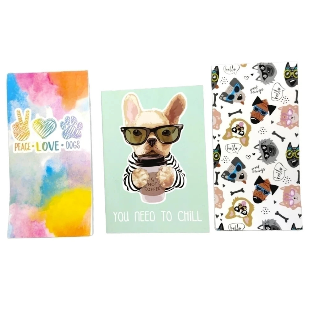 SET of 3 Crown Jewlz Dog themed stationary, lined tablets. D​​​​​​